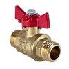 Кран шаровой латунь 11Б27фт1М Ду 15 Ру40 НР бабочка красная VALFEX VF.219.LB1.012.N/P59, миниатюра — 0