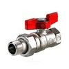Кран шаровой латунь хром R259D Ду 15 Ру42 ВР/"американка" бабочка красная Giacomini R259X003, миниатюра — 0