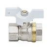 Кран шаровой латунь никель 1102 Standard Ду 25 Ру25 ВР полнопроходной бабочка белая Aquasfera 1102-03 ., миниатюра — 12