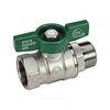 Кран шаровой латунь хром R254W Ду 32 Ру35 ВР/НР бабочка зеленая Giacomini R254WX026, миниатюра — 2