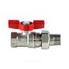 Кран шаровой латунь хром R259D Ду 15 Ру42 ВР/"американка" бабочка красная Giacomini R259X003 — 6
