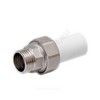 Муфта трубная PP-R комбинированная разъемная белая Дн 40х1 1/4" Ру25 наруж пайка/НР VALFEX 10158032, миниатюра — 0
