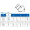 Отвод PP-H серый HT HTB Дн 50х30гр б/нап в/к Ostendorf 112110 — 3