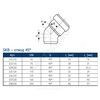 Отвод PP-MD бесшумная светло-серый Skolan Safe SKB Дн 160х45гр (DN160) б/нап в/к Ostendorf 337120