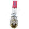 Кран шаровой латунь никель 1001 Euro Ду 20 Ру30 ВР полнопроходной рычаг красный Aquasfera 1001-02 ., миниатюра — 2