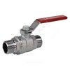 Кран шаровой латунь хром R253DL Ду 15 Ру42 НР рычаг красный Giacomini R253LX003, миниатюра — 0