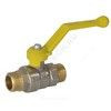 Кран шаровой латунь никель газ Pride Ду 20 Ру40 НР полнопроходной рычаг аналог 11б27п LD 47.20.Н-Н.Р, миниатюра — 2