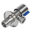 Кран нерж бытовой угловой G1/2" Ру10 НР флажок кран-букса с отражателем SantechSystems — 1