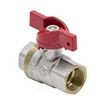 Кран шаровой латунь никель 1002 Euro Ду 20 Ру30 ВР полнопроходной бабочка красная Aquasfera 1002-02 . — 5