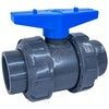 Кран ПВХ шаровой Дн 32 Ру16 напорный под клеевое соединение (уплотнение TPV, остальное EPDM) с муфтовым окончанием Aquaviva AQVBVD032