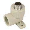 Угольник PP-R комбинированный серый Дн 25х1/2" НР с креплением VALFEX 10121025Г, миниатюра — 0