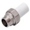 Муфта трубная PP-R комбинированная разъемная белая Дн 40х1 1/4" Ру25 наруж пайка/НР RTP (РосТурПласт) 14290