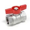 Кран шаровой латунь хром R251D Ду 20 Ру42 ВР бабочка красная Giacomini R251X004
