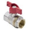 Кран шаровой латунь никель 1002 Euro Ду 20 Ру30 ВР полнопроходной бабочка красная Aquasfera 1002-02 ., миниатюра — 15